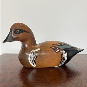 Vintage Handcrafted Wooden Duck Figurine